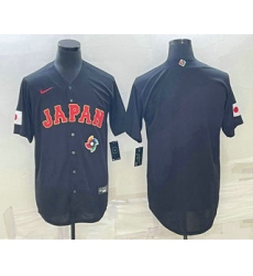 Men Japan Baseball Blank 2023 Black World Classic Stitched Jersey