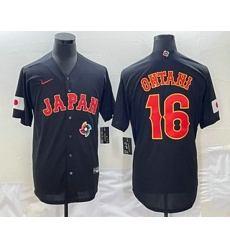 Men's Japan Baseball #16 Shohei Ohtani 2023 Black World Classic Stitched Jerseys