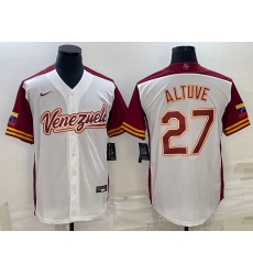 Men Venezuela Baseball 27 Jos E9 Altuve 2023 White World Baseball Classic Stitched Jersey