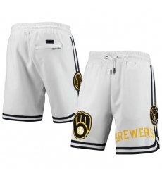 Men Milwaukee Brewers White Shorts