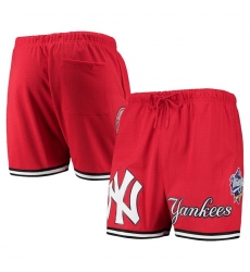 Men New York Yankees Red Team Logo Mesh Shorts