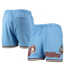 Men Philadelphia Phillies Light Blue Team Logo Mesh Shorts