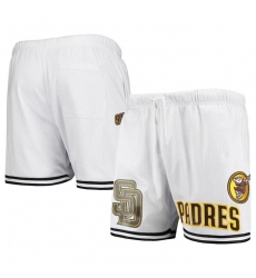 Men San Diego Padres White Team Logo Mesh Shorts