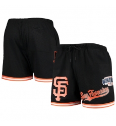 Men San Francisco Giants Black Team Logo Mesh Shorts