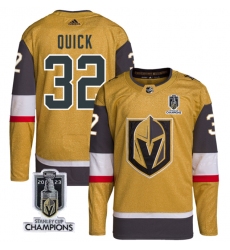 Men Women Youth Vegas Golden Knights #32 Jonathan Quick Gold 2023 Stanley Cup Champions Stitched Jersey