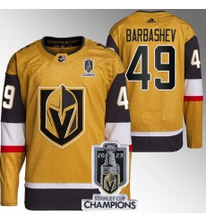 Men Women Youth Vegas Golden Knights #49 Ivan Barbashev Gold 2023 Stanley Cup Champions Stitched Jersey
