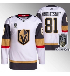 Men Women Youth Vegas Golden Knights #81 Jonathan Marchessault White 2023 Stanley Cup Champions Stitched Jersey