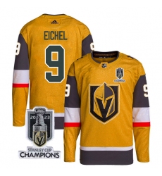 Men Women Youth Vegas Golden Knights #9 Jack Eichel Gold 2023 Stanley Cup Champions Stitched Jersey