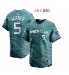 6 JUNG Teal 2023 All Star Stitched Baseball Jersey