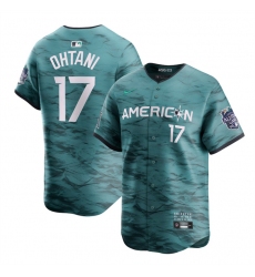 Men Los Angeles Angels 17 Shohei Ohtani Teal 2023 All Star Cool Base Stitched Jersey