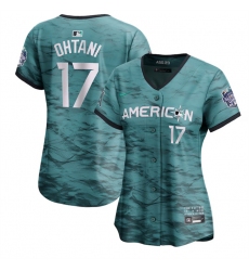 Women Los Angeles Angels 17 Shohei Ohtani Teal 2023 All Star Stitched Baseball Jersey