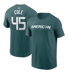 Men New York Yankees 45 Gerrit Cole Teal 2023 All Star Name Number T Shirt