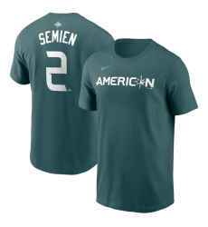 Men Texas Rangers 2 Marcus Semien Teal 2023 All Star Name Number T Shirt