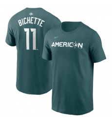 Men Toronto Blue Jays 11 Bo Bichette Teal 2023 All Star Name Number T Shirt