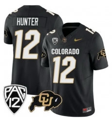 Colorado Buffaloes #12 Travis Hunter Black 2023 Fuse Stitched Football Jersey