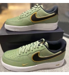 Men Nike Air Force One Green Gold 2024 Shoes