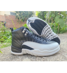 Air Jordan 12 Men Shoes Black Light Gray