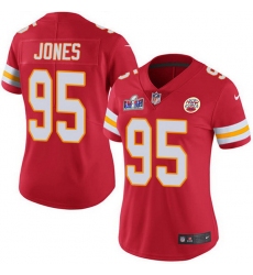Nike Chiefs 95 Chris Jones Red Team Color Women Bound Stitched NFL Vapor Untouchable Limited 2024 Super Bowl LVIII Jersey 
