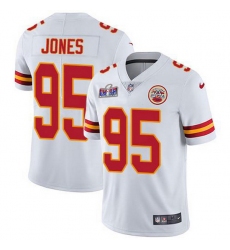 Nike Chiefs 95 Chris Jones White Youth Bound Stitched NFL Vapor Untouchable Limited 2024 Super Bowl LVIII Jersey 