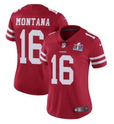 Women Nike San Francisco 49ers 16 Joe Montana Red NFL Vapor Untouchable Limited 2024 Super Bowl LVIII Jersey