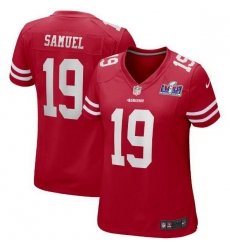 Women San Francisco 49ers 19 Deebo Samuel Red 2023 F U S E   Vapor Untouchable Limited Stitched Football 2024 Super Bowl LVIII Jersey