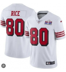 Women San Francisco 49ers 80 Jerry Rice White Throwback Vapor Untouchable Stitched Football 2024 Super Bowl LVIII Jersey