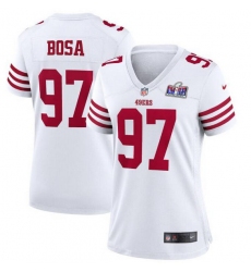 Women San Francisco 49ers 97 Nick Bosa White 2023 F U S E  Vapor Untouchable Limited Stitched Football 2024 Super Bowl LVIII Jersey
