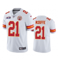 Men Kansas City Chiefs 21 Trent McDuffie White Vapor Untouchable Limited Stitched Football 2024 Super Bowl LVIII Jersey