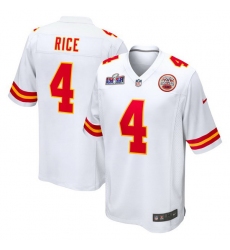Men Kansas City Chiefs 4 Rashee Rice White 2023 F U S E  Vapor Untouchable Limited Stitched 2024 Super Bowl LVIII Jersey