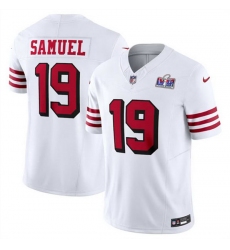 Men San Francisco 49ers 19 Deebo Samuel New White 2023 F U S E  Vapor Untouchable Limited Stitched Football 2024 Super Bowl LVIII Jersey