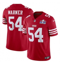 Men San Francisco 49ers 54 Fred Warner Red 2023 F U S E  Vapor Untouchable Limited Stitched Football 2024 Super Bowl LVIII Jersey