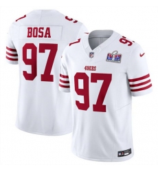 Men San Francisco 49ers 97 Nick Bosa White 2023 F U S E  Vapor Untouchable Limited Stitched Football 2024 Super Bowl LVIII Jersey