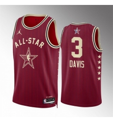 Men 2024 All Star 3 Anthony Davis Crimson Stitched Basketball Jersey