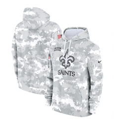 Youth New Orleans Saints 2024 White Gray Salute To Service Pullover Hoodie