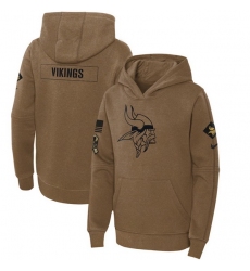 Youth Minnesota Vikings 2023 Brown Salute To Service Pullover Hoodie