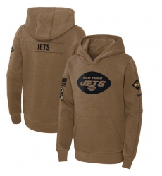 Youth New York Jets 2023 Brown Salute To Service Pullover Hoodie