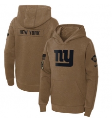 Youth New York Giants 2023 Brown Salute To Service Pullover Hoodie