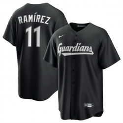 Men Cleveland Guardians 11 Jos E9 Ram EDrez Black Lights Out Limited Stitched Baseball Jersey