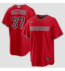 Men Cleveland Guardians  37 Travis Bazzana Red Alternate Limited Stitched Baseball Jersey