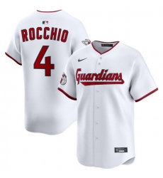 Men Cleveland Guardians Nike White Home Limited Jersey Rocchio Brayan 4