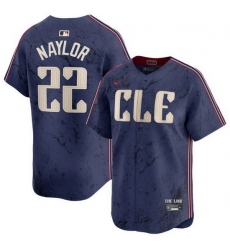 Men Cleveland Guardians 22 Josh Naylor Navy 2024 City Connect Limited Stitched Baseball Jersey