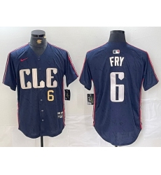 Men Cleveland Guardians 6 David Fry Navy 2024 City Connect Limited Stitched Baseball Jersey 1
