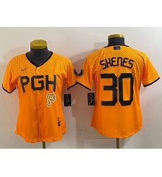 Women Pittsburgh Pirates 30 Paul Skenes Gold City Connect Stitched Jersey 2