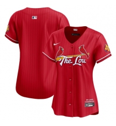 Women St  Louis Cardinals Blank Red 2024 City Connect Limited Stitched Baseball Jersey