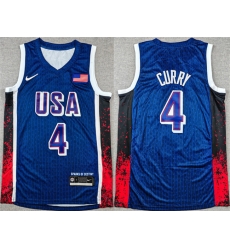 Men USA Basketball 4 Stephen Curry Navy 2024 Olympics Stitched Jersey Men USA Basketball 4 Stephen Curry Navy 2024 Olympics Stitched Jersey
