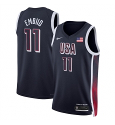 Men USA Basketball 11 Joel Embiid Navy 2024 Swingman Stitched Jersey