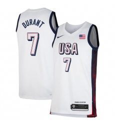 Men USA Basketball 7 Kevin Durant White 2024 Swingman Stitched Jersey
