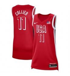 Women USA Basketball 11 Napheesa Collier Red 2024 Swingman Stitched Jersey