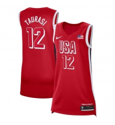 Women USA Basketball 12 Diana Taurasi Red 2024 Swingman Stitched Jersey