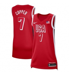 Women USA Basketball 7 Kahleah Copper Red 2024 Swingman Stitched Jersey